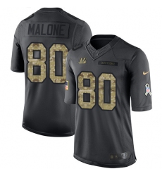 Men's Nike Cincinnati Bengals #80 Josh Malone Limited Black 2016 Salute to Service NFL Jersey