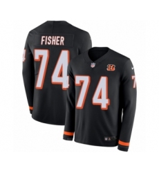 Men's Nike Cincinnati Bengals #74 Jake Fisher Limited Black Therma Long Sleeve NFL Jersey