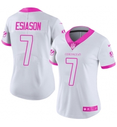 Women's Nike Cincinnati Bengals #7 Boomer Esiason Limited White/Pink Rush Fashion NFL Jersey