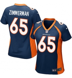 Women's Nike Denver Broncos #65 Gary Zimmerman Game Navy Blue Alternate NFL Jersey