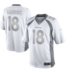 Men's Nike Denver Broncos #18 Peyton Manning Limited White Platinum NFL Jersey