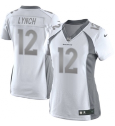 Women's Nike Denver Broncos #12 Paxton Lynch Limited White Platinum NFL Jersey