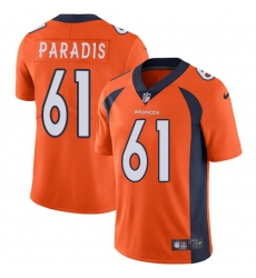 Men's Nike Denver Broncos #61 Matt Paradis Orange Team Color Vapor Untouchable Limited Player NFL Jersey