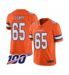 Men's Denver Broncos #65 Ronald Leary Limited Orange Rush Vapor Untouchable 100th Season Football Jersey