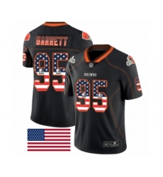 Men's Cleveland Browns #95 Myles Garrett Limited Black Rush USA Flag Football Jersey Men's Cleveland Browns #95 Myles Garrett Limited Black Rush USA Flag Football Jersey