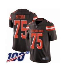 Men's Cleveland Browns #75 Joel Bitonio Brown Team Color Vapor Untouchable Limited Player 100th Season Football Jersey