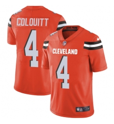 Youth Nike Cleveland Browns #4 Britton Colquitt Orange Alternate Vapor Untouchable Limited Player NFL Jersey