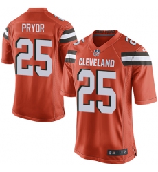 Men's Nike Cleveland Browns #25 Calvin Pryor Game Orange Alternate NFL Jersey