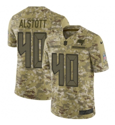 Men's Nike Tampa Bay Buccaneers #40 Mike Alstott Limited Camo 2018 Salute to Service NFL Jersey
