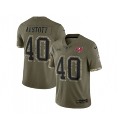 Men's Tampa Bay Buccaneers #40 Mike Alstott 2022 Olive Salute To Service Limited Stitched Jersey