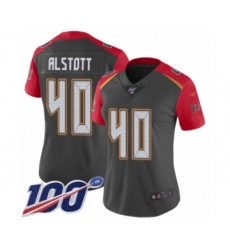 Women's Tampa Bay Buccaneers #40 Mike Alstott Limited Gray Inverted Legend 100th Season Football Jersey