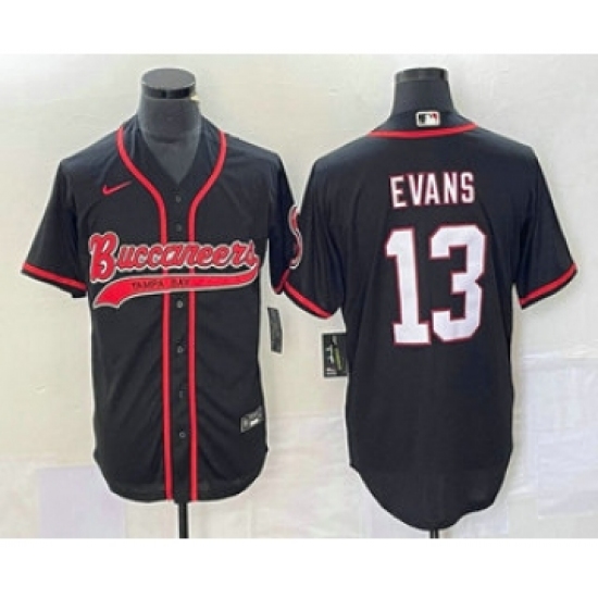 Men's Nike Tampa Bay Buccaneers #13 Mike Evans Black Cool Base Stitched Baseball Jersey Men's Nike Tampa Bay Buccaneers #13 Mike Evans Black Cool Base Stitched Baseball Jersey
