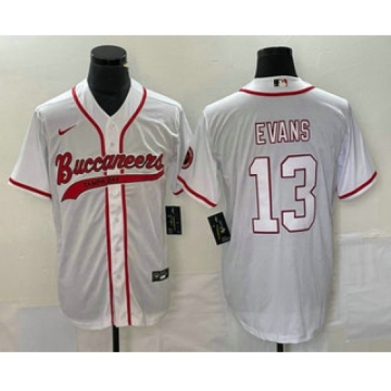 Men's Nike Tampa Bay Buccaneers #13 Mike Evans White Cool Base Stitched Baseball Jersey Men's Nike Tampa Bay Buccaneers #13 Mike Evans White Cool Base Stitched Baseball Jersey