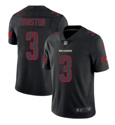 Men's Nike Tampa Bay Buccaneers #3 Jameis Winston Limited Black Rush Impact NFL Jersey