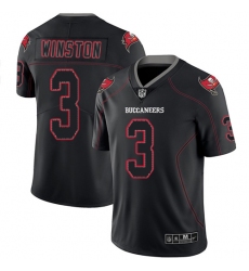 Men's Nike Tampa Bay Buccaneers #3 Jameis Winston Limited Lights Out Black Rush NFL Jersey