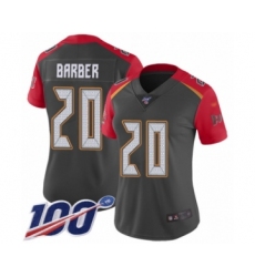 Women's Tampa Bay Buccaneers #20 Ronde Barber Limited Gray Inverted Legend 100th Season Football Jersey
