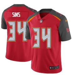 Youth Nike Tampa Bay Buccaneers #34 Charles Sims Red Team Color Vapor Untouchable Limited Player NFL Jersey