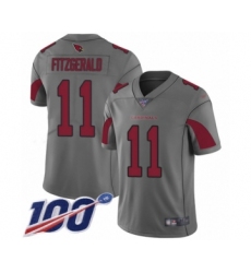 Youth Arizona Cardinals #11 Larry Fitzgerald Limited Silver Inverted Legend 100th Season Football Jersey