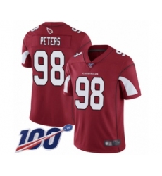 Men's Arizona Cardinals #98 Corey Peters Red Team Color Vapor Untouchable Limited Player 100th Season Football Jersey