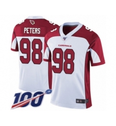Men's Arizona Cardinals #98 Corey Peters White Vapor Untouchable Limited Player 100th Season Football Jersey