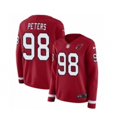 Women's Nike Arizona Cardinals #98 Corey Peters Limited Red Therma Long Sleeve NFL Jersey