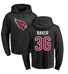 NFL Nike Arizona Cardinals #36 Budda Baker Black Name & Number Logo Pullover Hoodie