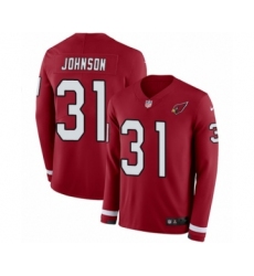 Youth Nike Arizona Cardinals #31 David Johnson Limited Red Therma Long Sleeve NFL Jersey
