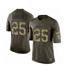 Men's Los Angeles Chargers #25 Melvin Gordon Elite Green Salute to Service Football Jersey