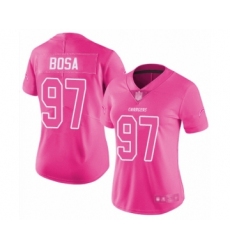 Women's Los Angeles Chargers #97 Joey Bosa Limited Pink Rush Fashion Football Jersey