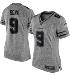 Women's Nike Dallas Cowboys #9 Tony Romo Limited Gray Gridiron NFL Jersey