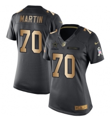 Women's Nike Dallas Cowboys #70 Zack Martin Limited Black/Gold Salute to Service NFL Jersey