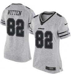 Women's Nike Dallas Cowboys #82 Jason Witten Limited Gray Gridiron II NFL Jersey