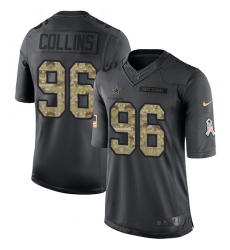 Men's Nike Dallas Cowboys #96 Maliek Collins Limited Black 2016 Salute to Service NFL Jersey