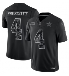 Men's Dallas Cowboys #4 Dak Prescott Black 2026 F.U.S.E. Salute to Service Limited Stitched Football Jersey