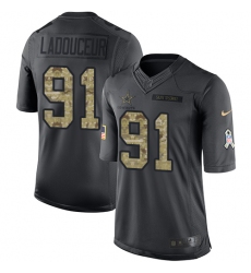 Men's Nike Dallas Cowboys #91 L. P. Ladouceur Limited Black 2016 Salute to Service NFL Jersey