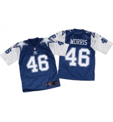 Men's Nike Dallas Cowboys #46 Alfred Morris Elite Navy/White Throwback NFL Jersey