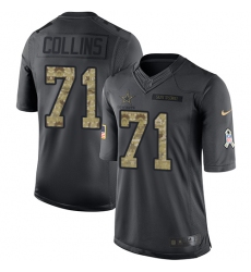 Men's Nike Dallas Cowboys #71 La'el Collins Limited Black 2016 Salute to Service NFL Jersey