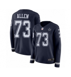 Women's Nike Dallas Cowboys #73 Larry Allen Limited Navy Blue Therma Long Sleeve NFL Jersey