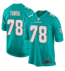 Men's Nike Miami Dolphins #78 Laremy Tunsil Game Aqua Green Team Color NFL Jersey