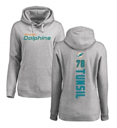 NFL Women's Nike Miami Dolphins #78 Laremy Tunsil Ash Backer Pullover Hoodie