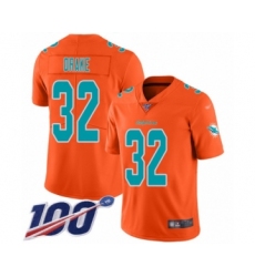 Men's Miami Dolphins #32 Kenyan Drake Limited Orange Inverted Legend 100th Season Football Jersey