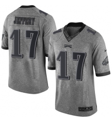 Men's Nike Philadelphia Eagles #17 Alshon Jeffery Limited Gray Gridiron NFL Jersey