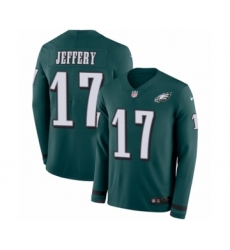 Men's Nike Philadelphia Eagles #17 Alshon Jeffery Limited Green Therma Long Sleeve NFL Jersey