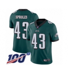 Men's Philadelphia Eagles #43 Darren Sproles Midnight Green Team Color Vapor Untouchable Limited Player 100th Season Football Jersey