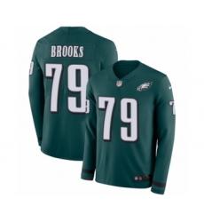 Youth Nike Philadelphia Eagles #79 Brandon Brooks Limited Green Therma Long Sleeve NFL Jersey