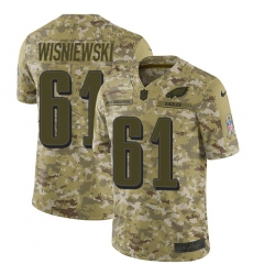 Youth Nike Philadelphia Eagles #61 Stefen Wisniewski Limited Camo 2018 Salute to Service NFL Jersey