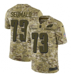 Men's Nike Philadelphia Eagles #73 Isaac Seumalo Limited Camo 2018 Salute to Service NFL Jersey