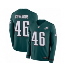 Men's Nike Philadelphia Eagles #46 Herman Edwards Limited Green Therma Long Sleeve NFL Jersey