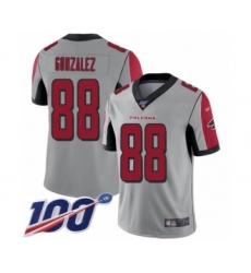 Youth Atlanta Falcons #88 Tony Gonzalez Limited Silver Inverted Legend 100th Season Football Jersey