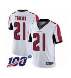 Men's Atlanta Falcons #21 Desmond Trufant White Vapor Untouchable Limited Player 100th Season Football Jersey